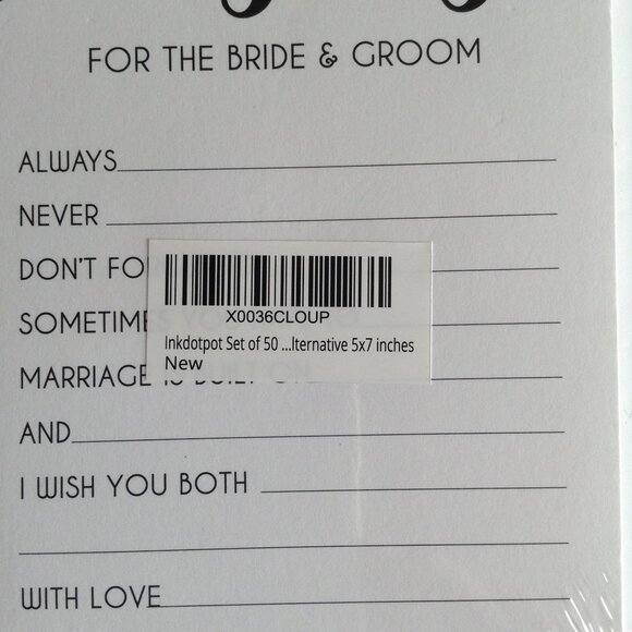 Wedding  Stationary Cards Wishes for the Bride and Groom NWOT - Picture 2 of 3